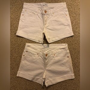 2 Pairs of Express Women’s Denim White Jean Shorts in Size 4